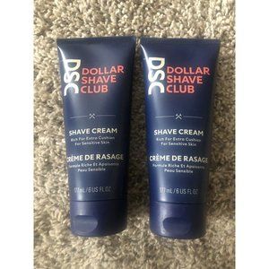 DSC Dollar Shave Club Shave Cream Rich for Extra Cushion, Sensitive Skin 6oz 2PK